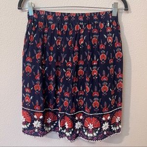Anthropologie Maeve Adela Floral Beaded Skirt